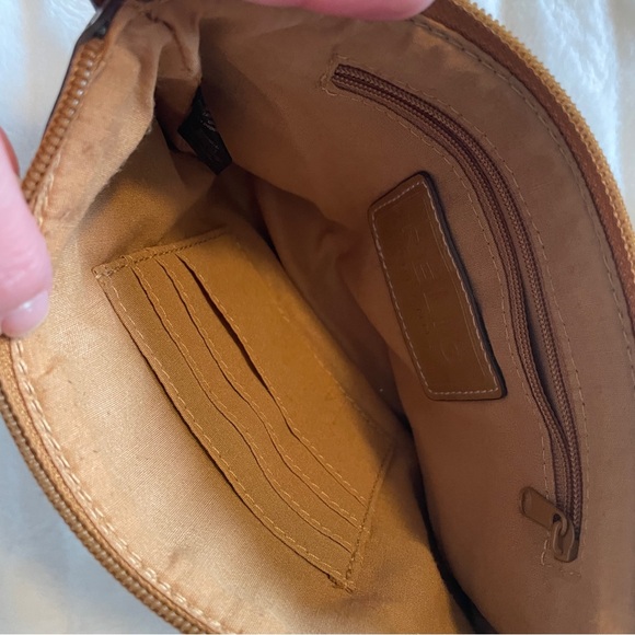 Relic by Fossil Tan Canvas shoulder bag colourful floral small purse - Picture 8 of 11